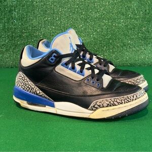 Nike Air Jordan 3 Retro Black Sport Blue 136064-007 Men’s Size 9.5